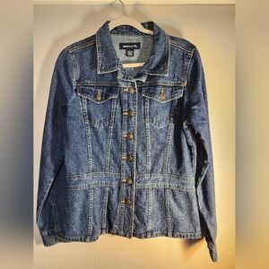 Blue Asphalt Classic Blue Jean Jacket Fitted Casual Very Flattering Sz L